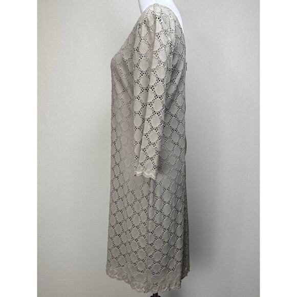 Ronni Nicole Women's Tan Lace Overlay Dress Size 12 Classic Dressy - Picture 8 of 16